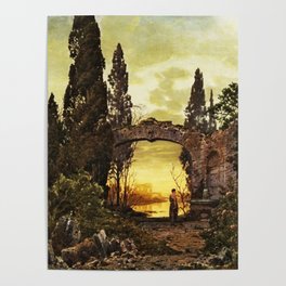 Ruined ancient archway vintage art Poster