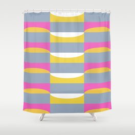 Pink & Yellow Wavy Pattern Shower Curtain