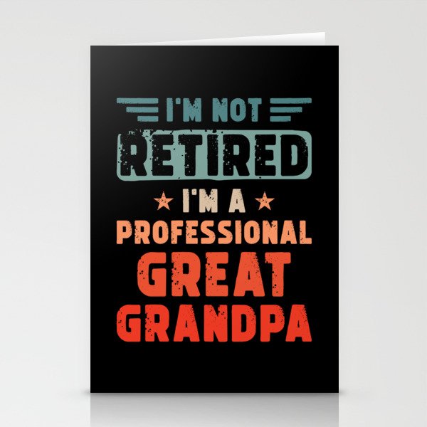 Grandpa Retirement Saying Stationery Cards