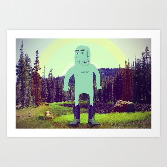 "Modeling His New Boots For Nature" Art Print