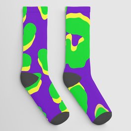 Leopard Print Green Purple Yellow Socks