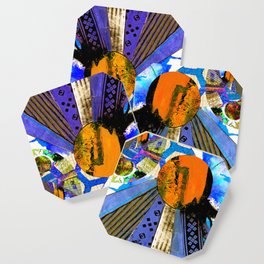 SpannaCollageMontagePattern - Blue 1 Coaster