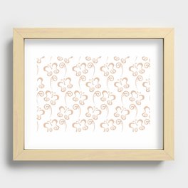Orange and White Butterfly and Scroll Pattern Pairs DE 2022 Trending Color Adobe South DEC709 Recessed Framed Print