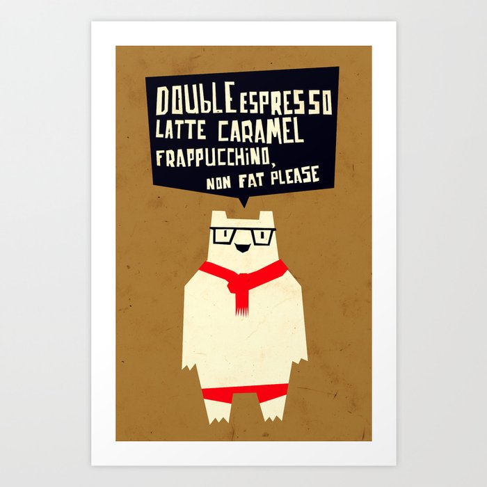 Discover the motif YETI WANTS COFFEE! by Yetiland  as a print at TOPPOSTER