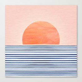Summer Sunrise Minimal Abstract Landscape Canvas Print