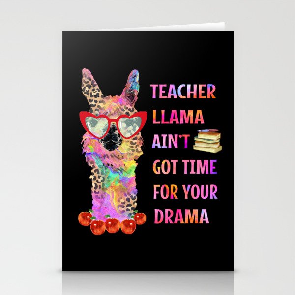 Funny teacher llama graphic design gifts Stationery Cards