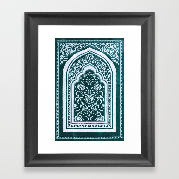 Floral Arch Turquoise Framed Art Print