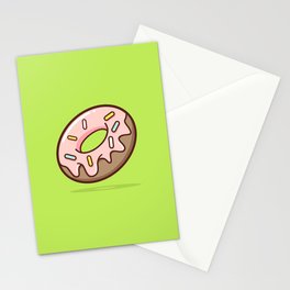 Doughnut - Green Stationery Cards