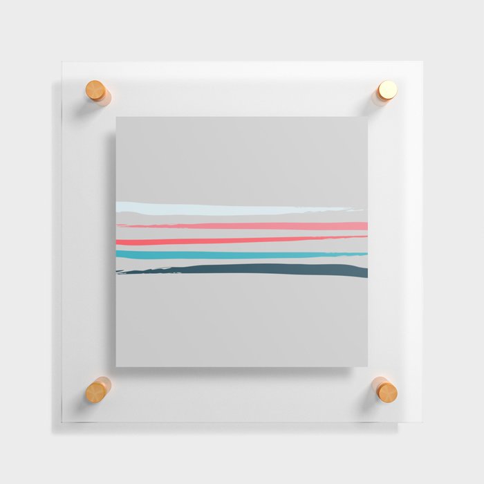 Inkaa - Pink Colourful Summer Retro Ink Stripes Design  Floating Acrylic Print