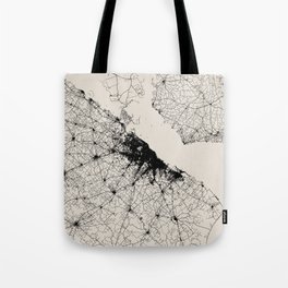 Buenos Aires, Argentica. Black and White City Map - Aesthetic Tote Bag
