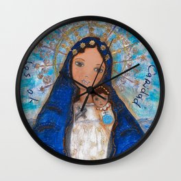 La Virgen de la Caridad del Cobre by Flor Larios Wall Clock