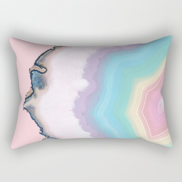 Rainbow Agate Slice Rectangular Pillow