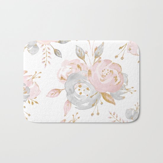 Roses Gold Glitter Pink by Nature Magick Bath Mat