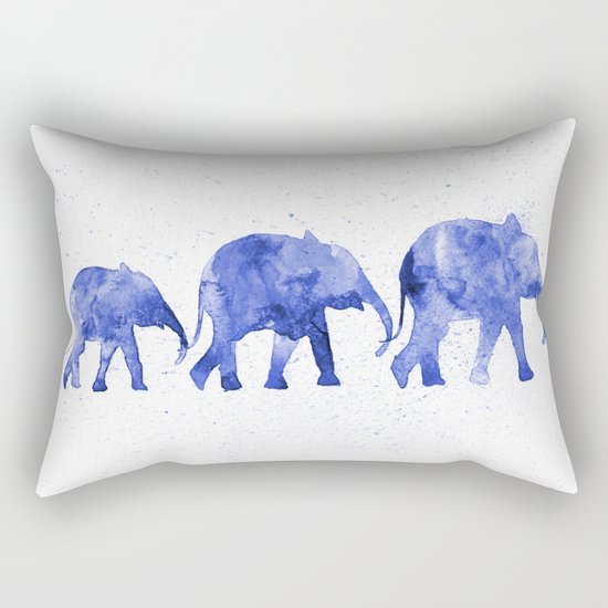 Blue elephants Rectangular Pillow