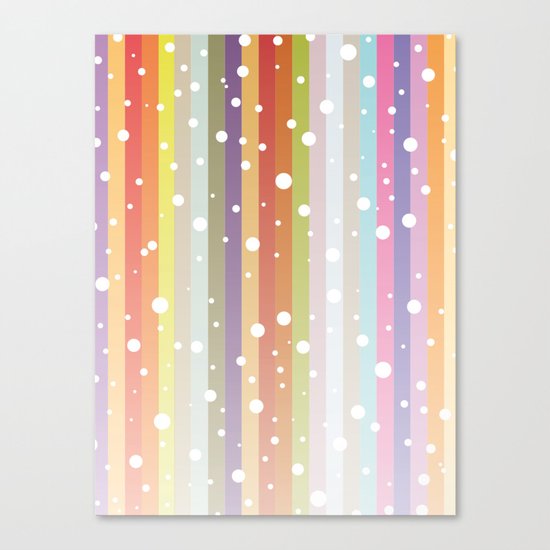 Snow falls on the rainbow Canvas Print