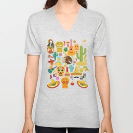 Fiesta Time! Mexican Icons V Neck T Shirt