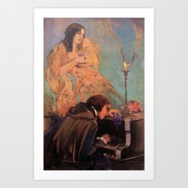 Delacroix - George Sand et Frédéric Chopin Art Print
