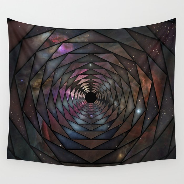 Heptagon space portal Wall Tapestry