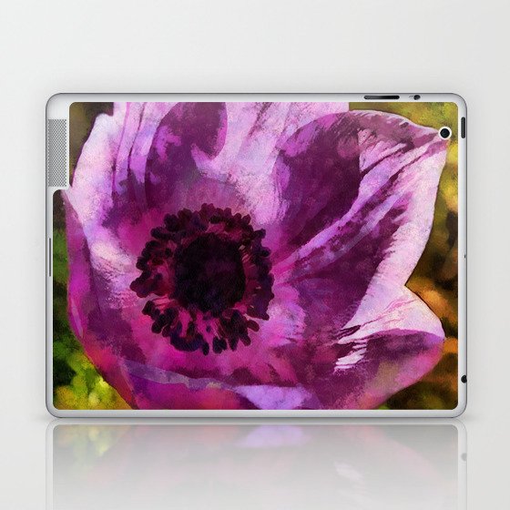 Gorgeous Anemone Coronaria Wildflower Painting Laptop & iPad Skin