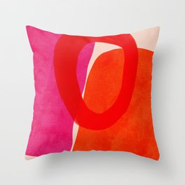 relations IV - pink shapes minimal painting Throw Pillow