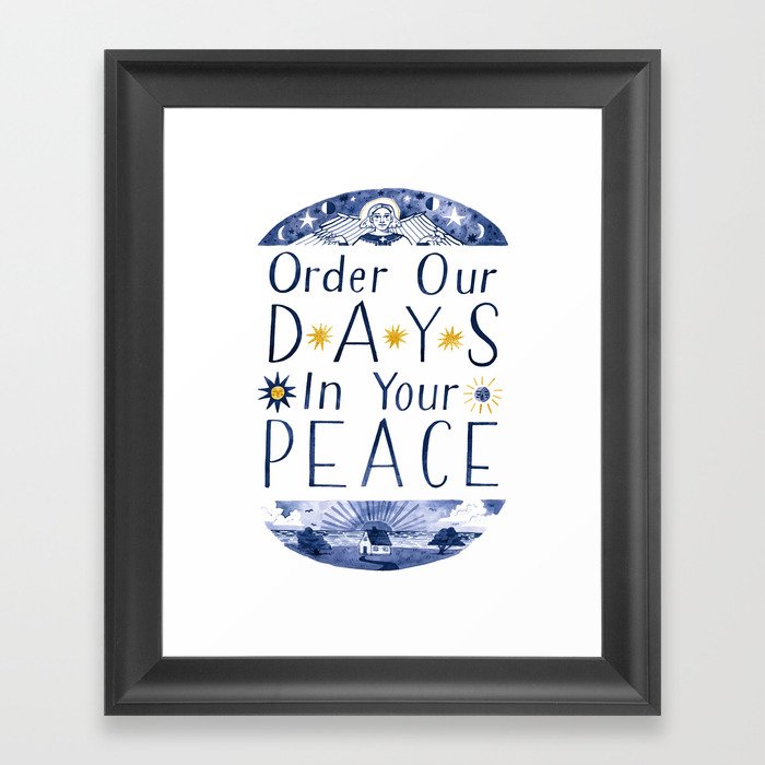 Order Our Days - Blue/Gold Framed Art Print