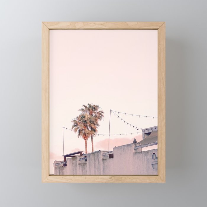 Pink Palms at Sunrise Framed Mini Art Print