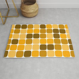 Squircle Pattern (Gold) Rug | Squarecircle, Goldcolors, Gold, Shades, Rounded, Goldish, Yellowish, Aesthetic, Curvedsquare, Squares 