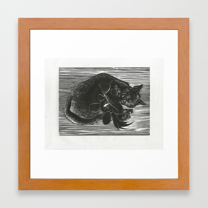 Cat With Voodoo Doll Framed Art Print By Normandie Society6
