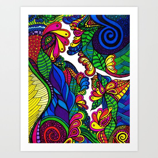 Garden Doodle Art Print