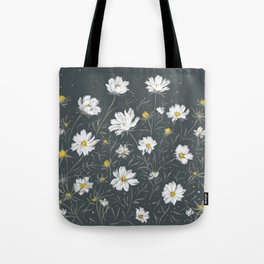White & Gold Cosmos at Midnight Tote Bag