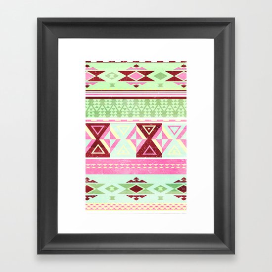 Neon Aztec Framed Art Print