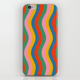 Wobbly Pop Stripes Bold and Colorful Pattern iPhone Skin