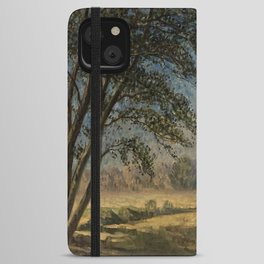Synphonie blue; Symphony blue forest impressionism nature landscape painting by Edouard Chappel  iPhone Wallet Case