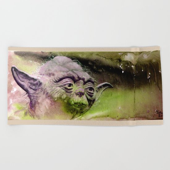YODA - portrait Beach Towel