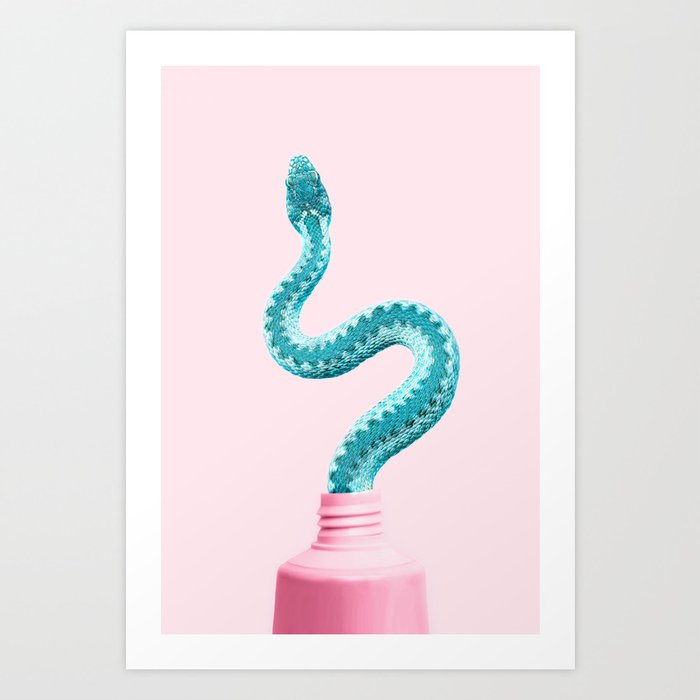 Snake-paste Art Print