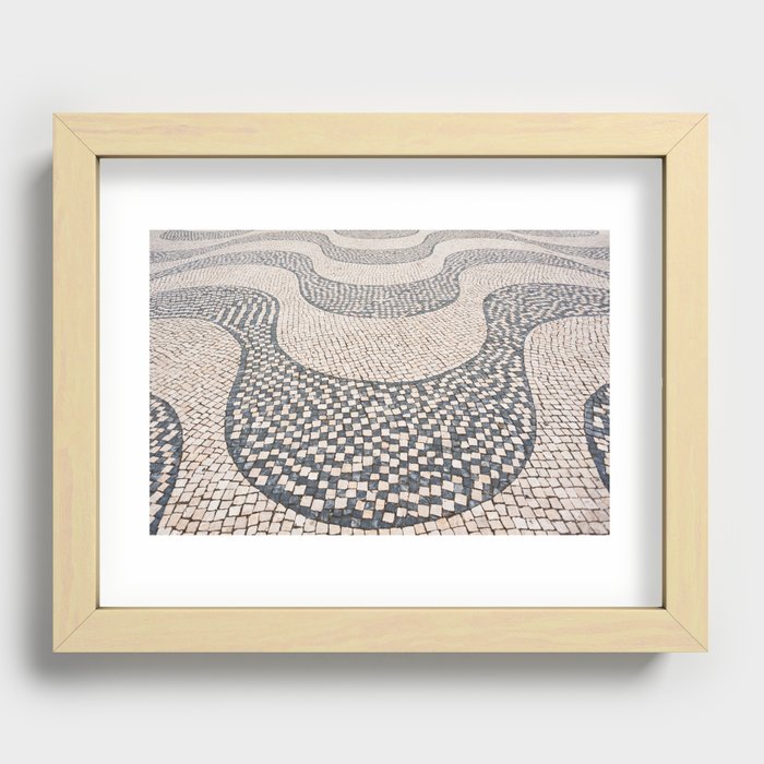 Traditional Portuguese pavement cobblestone Recessed Framed Print