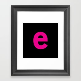 letter E (Magenta & Black) Framed Art Print