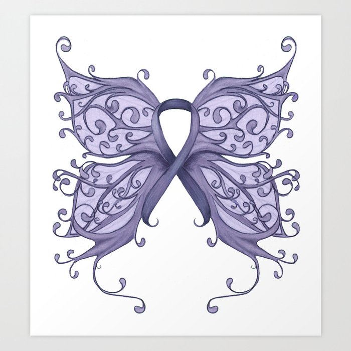 purple butterfly cancer ribbons