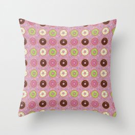 Doughnut Pattern Throw Pillow