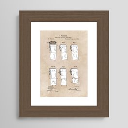 patent - Wheeler - Wrapping or Toilet paper roll - 1891 Framed Art Print | Graphicdesign, Toiletpaperroll, Art, Patent, Concept, Paperroll, Patentart, Other, Bathroom, Papertoilet 