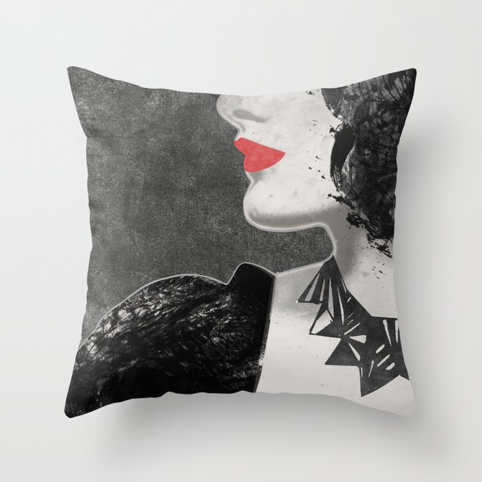 Red Lips Throw Pillow