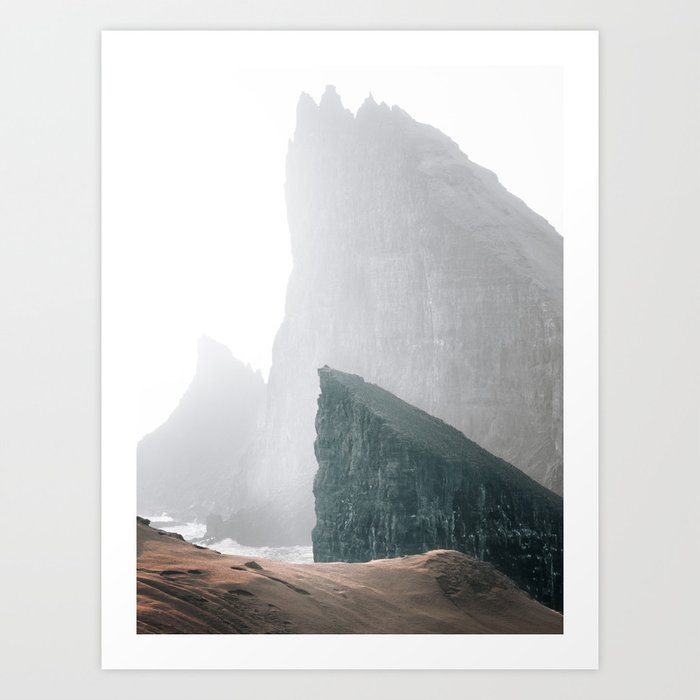 Dramatic Cliffs of Drangarnik and Tindhólmur | Faroe Island  Art Print
