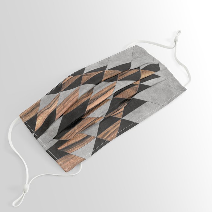 Urban Tribal Pattern No.10 - Aztec - Concrete and Wood Face Mask
