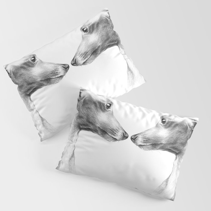 Delicate Italian Greyhound portrait Pillow Sham