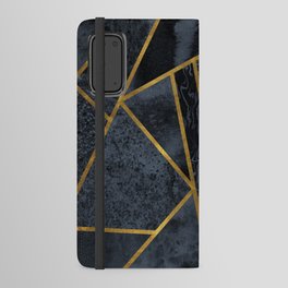 Slate Stone and Gold Geometric Pattern Android Wallet Case