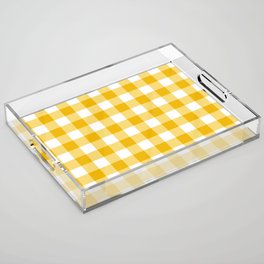 Classic Check - mustard yellow Acrylic Tray