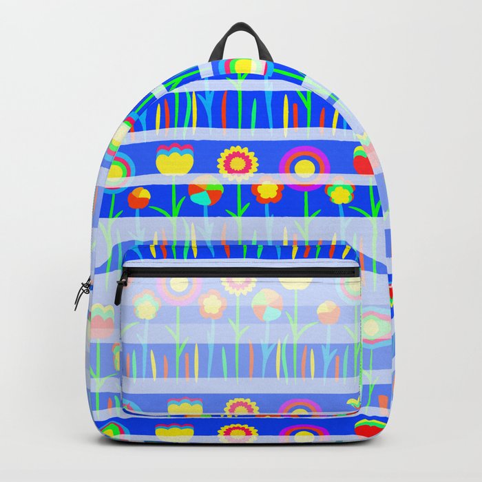 Floral spring party in blue Backpack