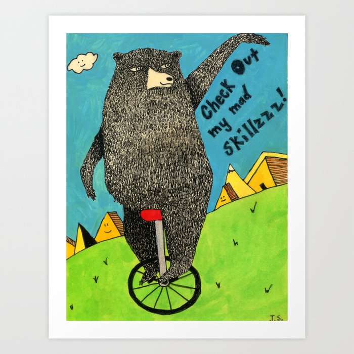 Falling Bear Art Print
