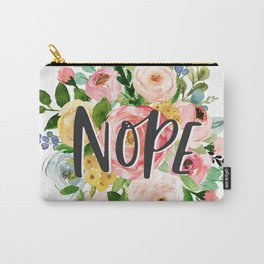 Nope Watercolor Floral Carry-All Pouch