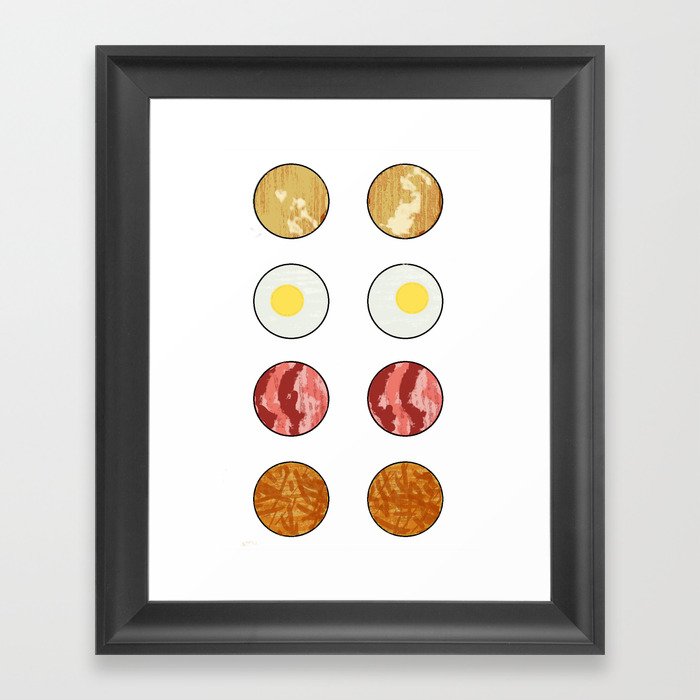 DECONSTRUCTED BREAKFAST  - BACON AND EGGS Framed Art Print